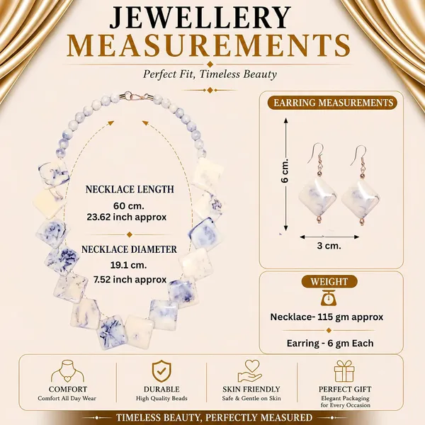 Diamond_Slab_Bead_Necklace_Earrings_Set_For_Women_Boho_Tribal_Marble_Amber_Stone_Look_Statement_Jewellery_Kite_Cut_Acrylic_Beads_Navratri_Diwali_Party_Gift