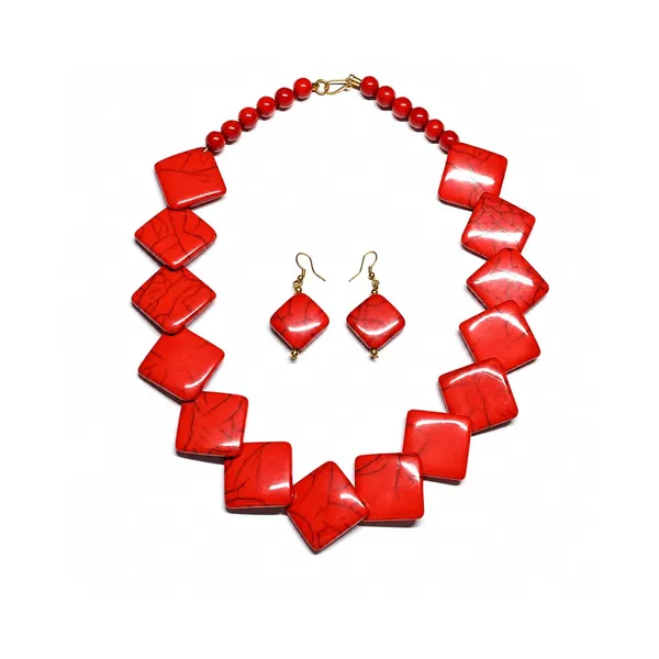 Diamond_Slab_Bead_Necklace_Earrings_Set_For_Women_Boho_Tribal_Marble_Amber_Stone_Look_Statement_Jewellery_Kite_Cut_Acrylic_Beads_Navratri_Diwali_Party_Gift