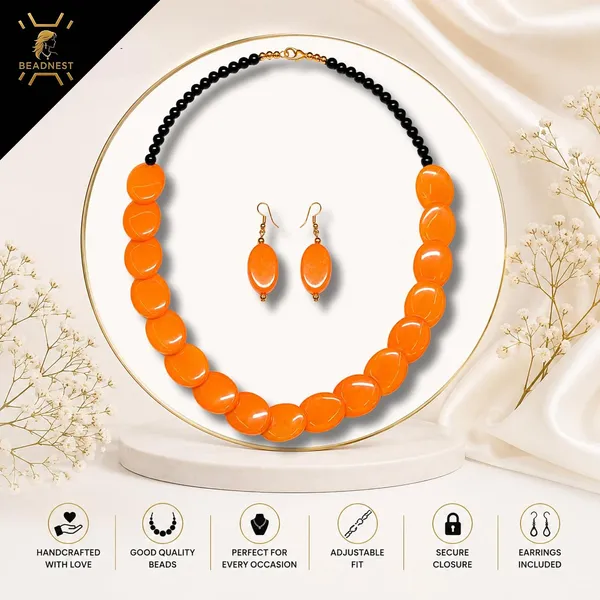 Confetti_Pebble_Bead_Necklace_Earrings_Set_For_Women_Boho_Tribal_Statement_Jewellery_Oval_Acrylic_Beads_Navratri_Diwali_Party_Gift