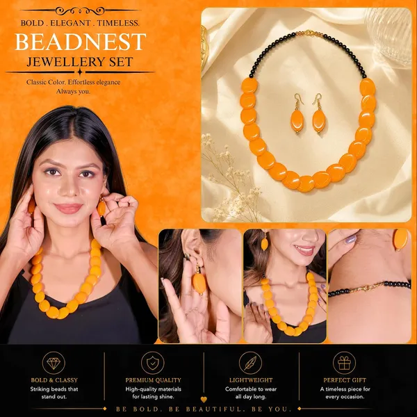 Confetti_Pebble_Bead_Necklace_Earrings_Set_For_Women_Boho_Tribal_Statement_Jewellery_Oval_Acrylic_Beads_Navratri_Diwali_Party_Gift