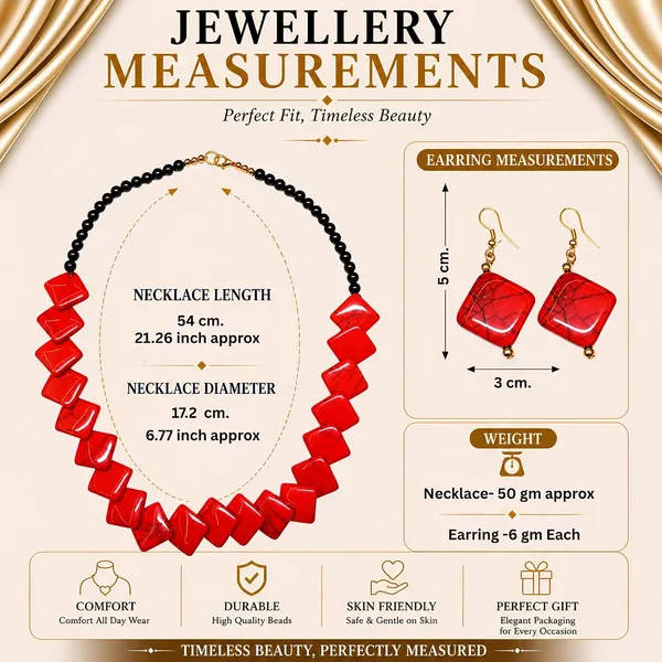 Zigzag_Kite_Bead_Necklace_Earrings_Set_For_Women_Hot_Pink_Boho_Tribal_Geometric_Statement_Jewellery_Acrylic_Stone_Look_Beads_Navratri_Diwali_Party_Gift