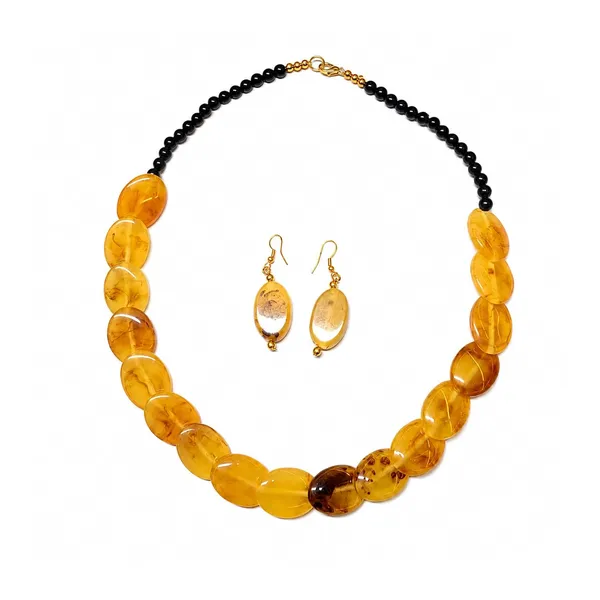 Confetti_Pebble_Bead_Necklace_Earrings_Set_For_Women_Boho_Tribal_Statement_Jewellery_Oval_Acrylic_Beads_Navratri_Diwali_Party_Gift