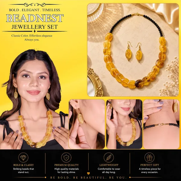 Confetti_Pebble_Bead_Necklace_Earrings_Set_For_Women_Boho_Tribal_Statement_Jewellery_Oval_Acrylic_Beads_Navratri_Diwali_Party_Gift