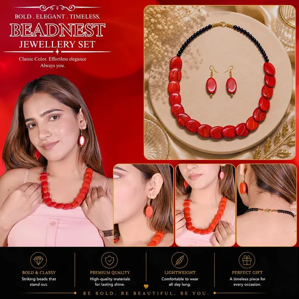 Confetti_Pebble_Bead_Necklace_Earrings_Set_For_Women_Boho_Tribal_Statement_Jewellery_Oval_Acrylic_Beads_Navratri_Diwali_Party_Gift