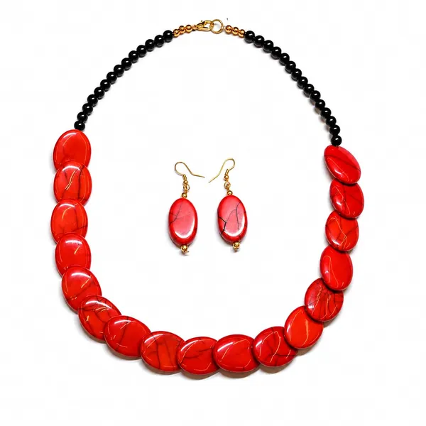 Confetti_Pebble_Bead_Necklace_Earrings_Set_For_Women_Boho_Tribal_Statement_Jewellery_Oval_Acrylic_Beads_Navratri_Diwali_Party_Gift
