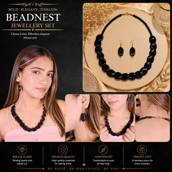 Confetti_Pebble_Bead_Necklace_Earrings_Set_For_Women_Boho_Tribal_Statement_Jewellery_Oval_Acrylic_Beads_Navratri_Diwali_Party_Gift