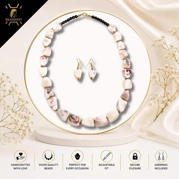 Ember_Marble_Nugget_Bead_Necklace_Earrings_Set_For_Women_Bold_Red_Boho_Tribal_Afghani_Statement_Jewellery_Acrylic_Stone_Look_Karwa_Chauth_Diwali_Wedding_Gift_Stone_Look_Statement_Jewellery_Kite_Cut_Acrylic_Beads_Navratri_Diwali_Party_Gift