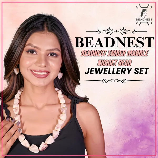 Ember_Marble_Nugget_Bead_Necklace_Earrings_Set_For_Women_Bold_Red_Boho_Tribal_Afghani_Statement_Jewellery_Acrylic_Stone_Look_Karwa_Chauth_Diwali_Wedding_Gift_Stone_Look_Statement_Jewellery_Kite_Cut_Acrylic_Beads_Navratri_Diwali_Party_Gift