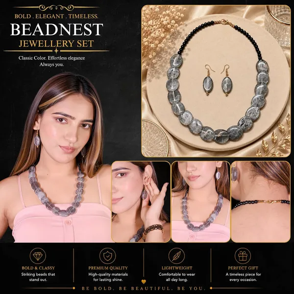 Confetti_Pebble_Bead_Necklace_Earrings_Set_For_Women_Boho_Tribal_Statement_Jewellery_Oval_Acrylic_Beads_Navratri_Diwali_Party_Gift