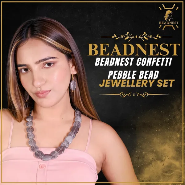 Confetti_Pebble_Bead_Necklace_Earrings_Set_For_Women_Boho_Tribal_Statement_Jewellery_Oval_Acrylic_Beads_Navratri_Diwali_Party_Gift