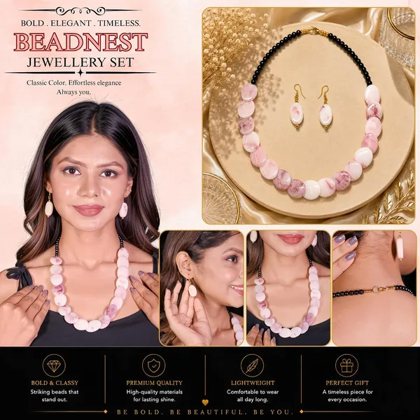 Confetti_Pebble_Bead_Necklace_Earrings_Set_For_Women_Boho_Tribal_Statement_Jewellery_Oval_Acrylic_Beads_Navratri_Diwali_Party_Gift