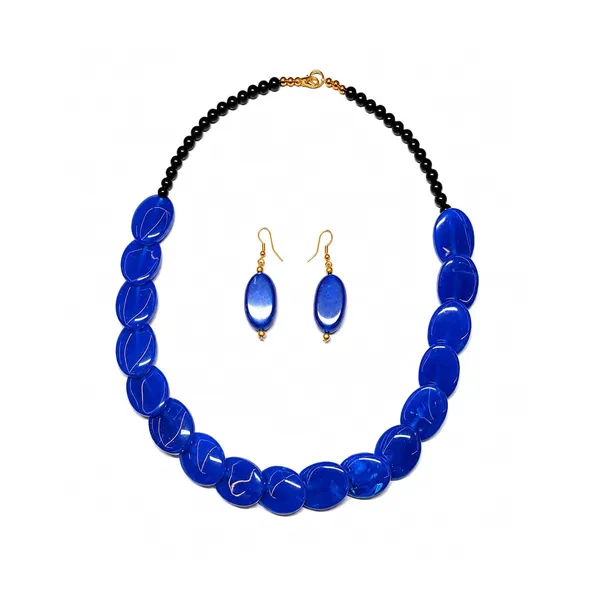 Confetti_Pebble_Bead_Necklace_Earrings_Set_For_Women_Boho_Tribal_Statement_Jewellery_Oval_Acrylic_Beads_Navratri_Diwali_Party_Gift