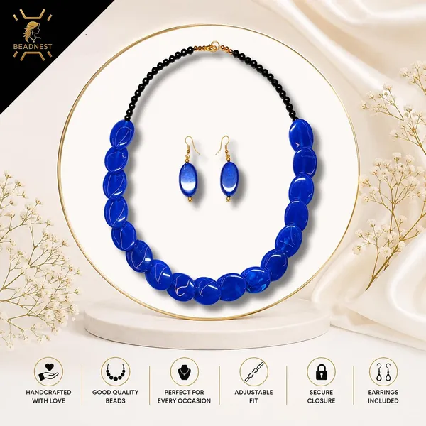 Confetti_Pebble_Bead_Necklace_Earrings_Set_For_Women_Boho_Tribal_Statement_Jewellery_Oval_Acrylic_Beads_Navratri_Diwali_Party_Gift