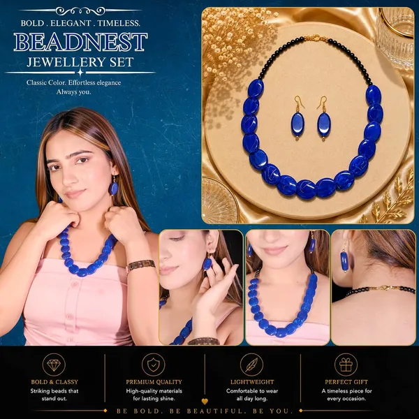 Confetti_Pebble_Bead_Necklace_Earrings_Set_For_Women_Boho_Tribal_Statement_Jewellery_Oval_Acrylic_Beads_Navratri_Diwali_Party_Gift