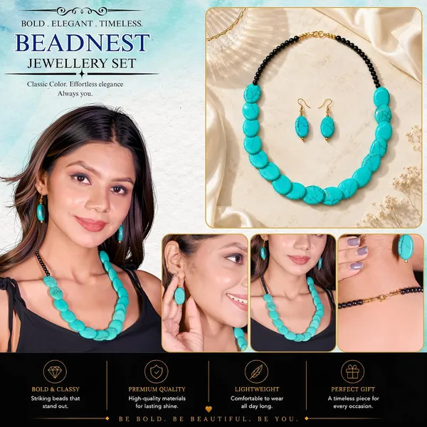 Confetti_Pebble_Bead_Necklace_Earrings_Set_For_Women_Boho_Tribal_Statement_Jewellery_Oval_Acrylic_Beads_Navratri_Diwali_Party_Gift