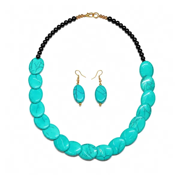 Confetti_Pebble_Bead_Necklace_Earrings_Set_For_Women_Boho_Tribal_Statement_Jewellery_Oval_Acrylic_Beads_Navratri_Diwali_Party_Gift