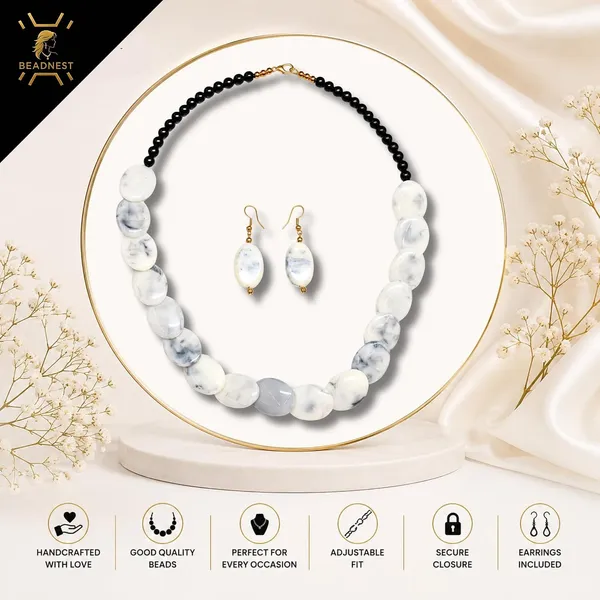 Confetti_Pebble_Bead_Necklace_Earrings_Set_For_Women_Boho_Tribal_Statement_Jewellery_Oval_Acrylic_Beads_Navratri_Diwali_Party_Gift