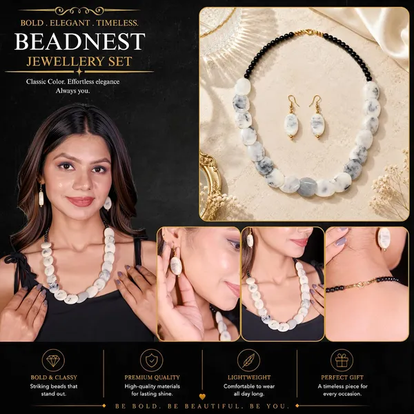 Confetti_Pebble_Bead_Necklace_Earrings_Set_For_Women_Boho_Tribal_Statement_Jewellery_Oval_Acrylic_Beads_Navratri_Diwali_Party_Gift