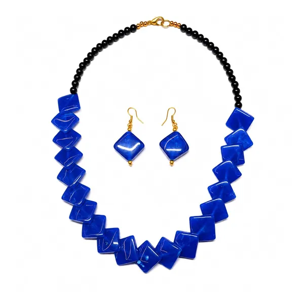 Zigzag_Kite_Bead_Necklace_Earrings_Set_For_Women_Hot_Pink_Boho_Tribal_Geometric_Statement_Jewellery_Acrylic_Stone_Look_Beads_Navratri_Diwali_Party_Gift