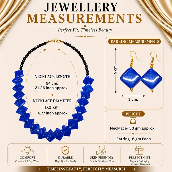 Zigzag_Kite_Bead_Necklace_Earrings_Set_For_Women_Hot_Pink_Boho_Tribal_Geometric_Statement_Jewellery_Acrylic_Stone_Look_Beads_Navratri_Diwali_Party_Gift