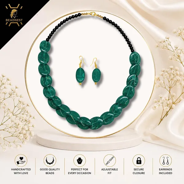 Confetti_Pebble_Bead_Necklace_Earrings_Set_For_Women_Boho_Tribal_Statement_Jewellery_Oval_Acrylic_Beads_Navratri_Diwali_Party_Gift