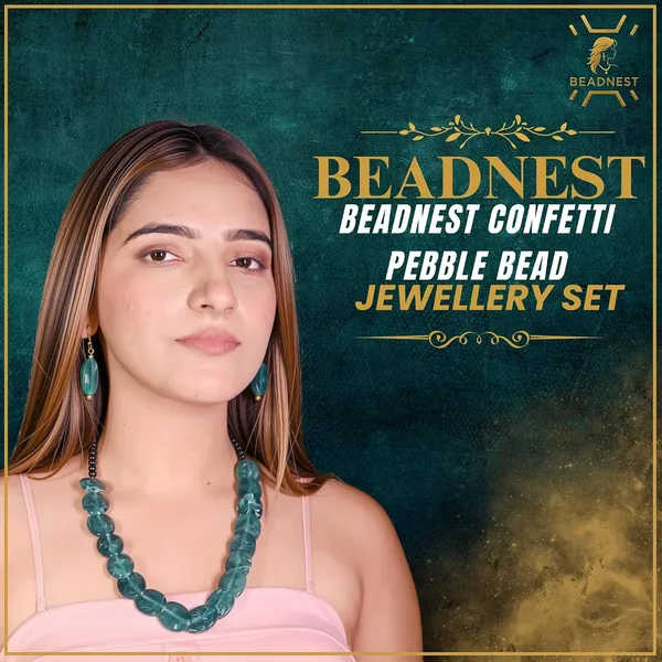 Confetti_Pebble_Bead_Necklace_Earrings_Set_For_Women_Boho_Tribal_Statement_Jewellery_Oval_Acrylic_Beads_Navratri_Diwali_Party_Gift