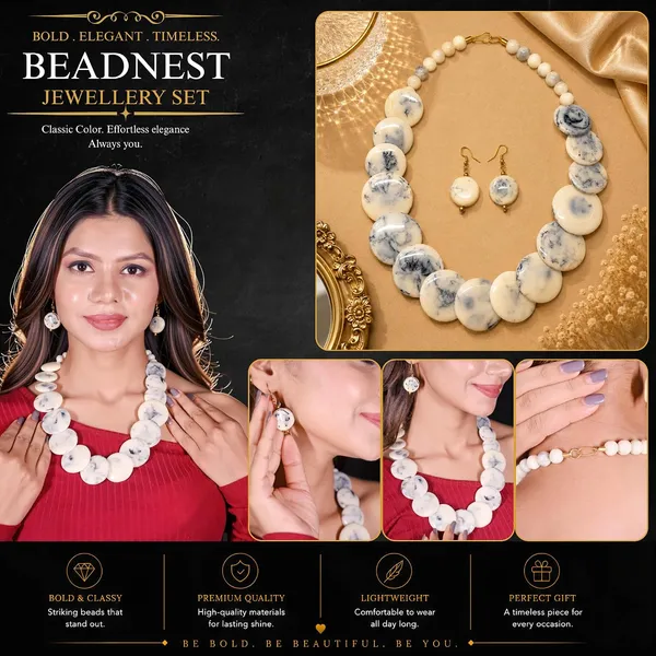 Big_Coin_Acrylic_Necklace_Set_For_Women_Handmade_Bead_Statement_Necklace_With_Earrings_Fashion_Jewellery_For_Party_Wedding_Office_Ethnic_Casual_Wear_Premium_Gift_For_Women
