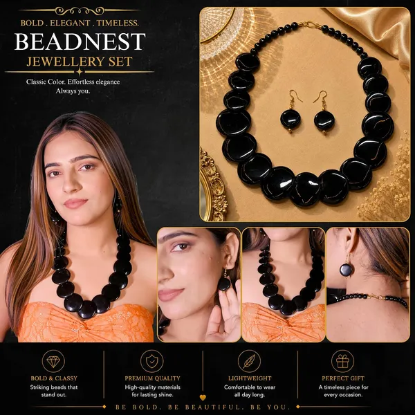 Big_Coin_Acrylic_Necklace_Set_For_Women_Handmade_Bead_Statement_Necklace_With_Earrings_Fashion_Jewellery_For_Party_Wedding_Office_Ethnic_Casual_Wear_Premium_Gift_For_Women