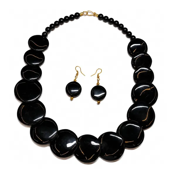 Big_Coin_Acrylic_Necklace_Set_For_Women_Handmade_Bead_Statement_Necklace_With_Earrings_Fashion_Jewellery_For_Party_Wedding_Office_Ethnic_Casual_Wear_Premium_Gift_For_Women