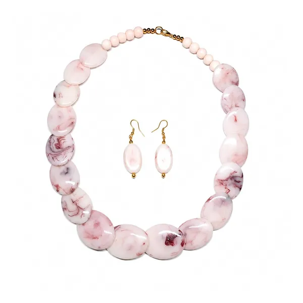 Boulder_Marble_Bead_Necklace_Earrings_Set_For_Women_Chunky_Multicolour_Boho_Statement_Jewellery_Bold_Oval_Stone_Look_Beads_Navratri_Diwali_Party_Gift