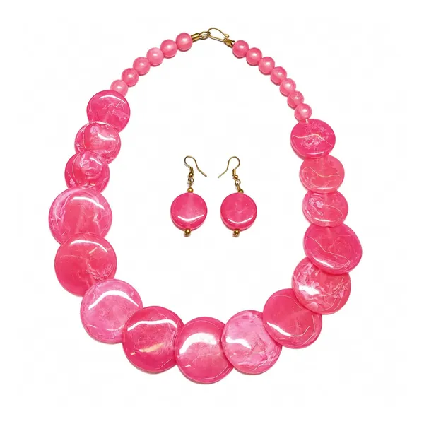 Big_Coin_Acrylic_Necklace_Set_For_Women_Handmade_Bead_Statement_Necklace_With_Earrings_Fashion_Jewellery_For_Party_Wedding_Office_Ethnic_Casual_Wear_Premium_Gift_For_Women