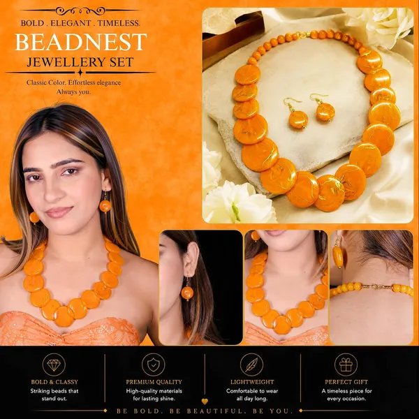 Big_Coin_Acrylic_Necklace_Set_For_Women_Handmade_Bead_Statement_Necklace_With_Earrings_Fashion_Jewellery_For_Party_Wedding_Office_Ethnic_Casual_Wear_Premium_Gift_For_Women