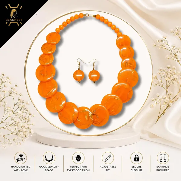 Big_Coin_Acrylic_Necklace_Set_For_Women_Handmade_Bead_Statement_Necklace_With_Earrings_Fashion_Jewellery_For_Party_Wedding_Office_Ethnic_Casual_Wear_Premium_Gift_For_Women