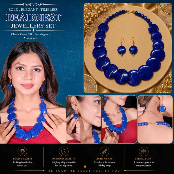 Big_Coin_Acrylic_Necklace_Set_For_Women_Handmade_Bead_Statement_Necklace_With_Earrings_Fashion_Jewellery_For_Party_Wedding_Office_Ethnic_Casual_Wear_Premium_Gift_For_Women