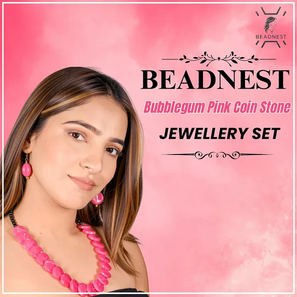 Coin_Stone_Necklace_Set_For_Women_Handmade_Bead_Statement_Necklace_With_Earrings_Fashion_Jewellery_For_Party_Wedding_Office_Ethnic_Casual_Wear_Premium_Gift_For_Women