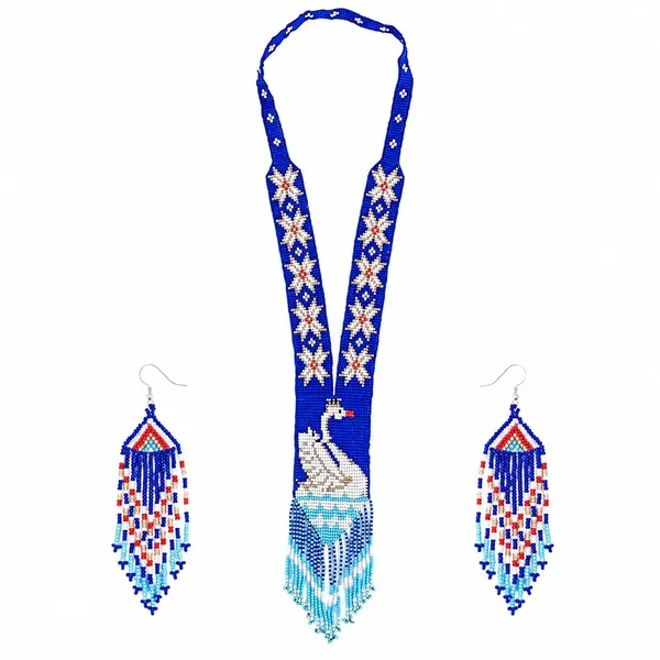 Chandair_Peacock_Handcrafted_Nature_Wildlife_Seed_Bead_Necklace_Earring_Set_Tribal_Boho_Long_Beaded_Jewellery_Ethnic_Statement_Necklace_For_Women_Navratri_Diwali_Gift