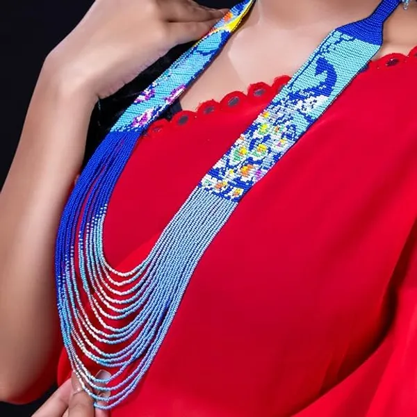 Chandair_Peacock_Handcrafted_Nature_Wildlife_Seed_Bead_Necklace_Earring_Set_Tribal_Boho_Long_Beaded_Jewellery_Ethnic_Statement_Necklace_For_Women_Navratri_Diwali_Gift