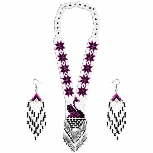 Chandair_Peacock_Handcrafted_Nature_Wildlife_Seed_Bead_Necklace_Earring_Set_Tribal_Boho_Long_Beaded_Jewellery_Ethnic_Statement_Necklace_For_Women_Navratri_Diwali_Gift