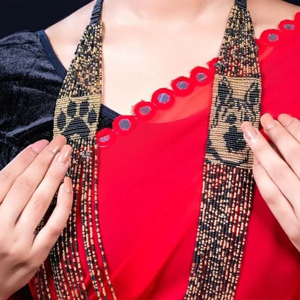 Chandair_Peacock_Handcrafted_Nature_Wildlife_Seed_Bead_Necklace_Earring_Set_Tribal_Boho_Long_Beaded_Jewellery_Ethnic_Statement_Necklace_For_Women_Navratri_Diwali_Gift