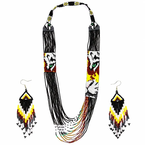 Chandair_Peacock_Handcrafted_Nature_Wildlife_Seed_Bead_Necklace_Earring_Set_Tribal_Boho_Long_Beaded_Jewellery_Ethnic_Statement_Necklace_For_Women_Navratri_Diwali_Gift
