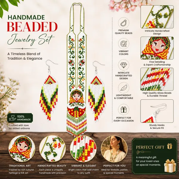 Chandair_Peacock_Handcrafted_Nature_Wildlife_Seed_Bead_Necklace_Earring_Set_Tribal_Boho_Long_Beaded_Jewellery_Ethnic_Statement_Necklace_For_Women_Navratri_Diwali_Gift