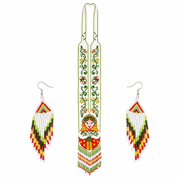 Chandair_Peacock_Handcrafted_Nature_Wildlife_Seed_Bead_Necklace_Earring_Set_Tribal_Boho_Long_Beaded_Jewellery_Ethnic_Statement_Necklace_For_Women_Navratri_Diwali_Gift