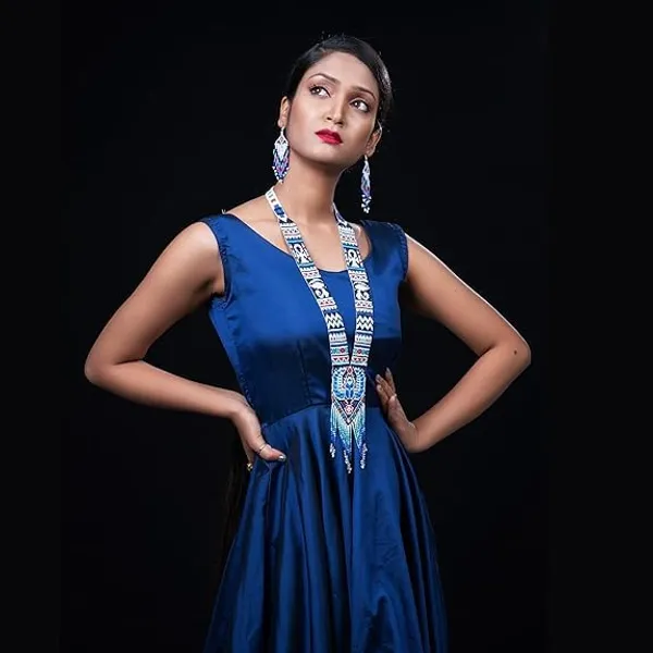 Chandair_Peacock_Handcrafted_Nature_Wildlife_Seed_Bead_Necklace_Earring_Set_Tribal_Boho_Long_Beaded_Jewellery_Ethnic_Statement_Necklace_For_Women_Navratri_Diwali_Gift