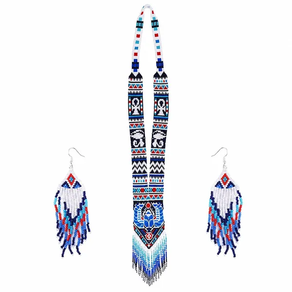 Chandair_Peacock_Handcrafted_Nature_Wildlife_Seed_Bead_Necklace_Earring_Set_Tribal_Boho_Long_Beaded_Jewellery_Ethnic_Statement_Necklace_For_Women_Navratri_Diwali_Gift