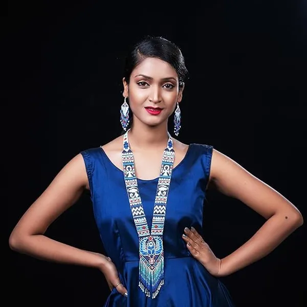 Chandair_Peacock_Handcrafted_Nature_Wildlife_Seed_Bead_Necklace_Earring_Set_Tribal_Boho_Long_Beaded_Jewellery_Ethnic_Statement_Necklace_For_Women_Navratri_Diwali_Gift