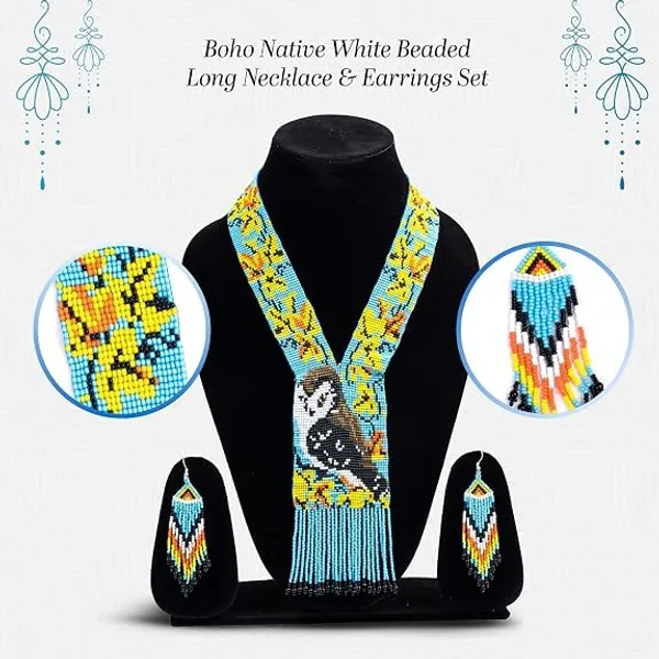 Chandair_Peacock_Handcrafted_Nature_Wildlife_Seed_Bead_Necklace_Earring_Set_Tribal_Boho_Long_Beaded_Jewellery_Ethnic_Statement_Necklace_For_Women_Navratri_Diwali_Gift