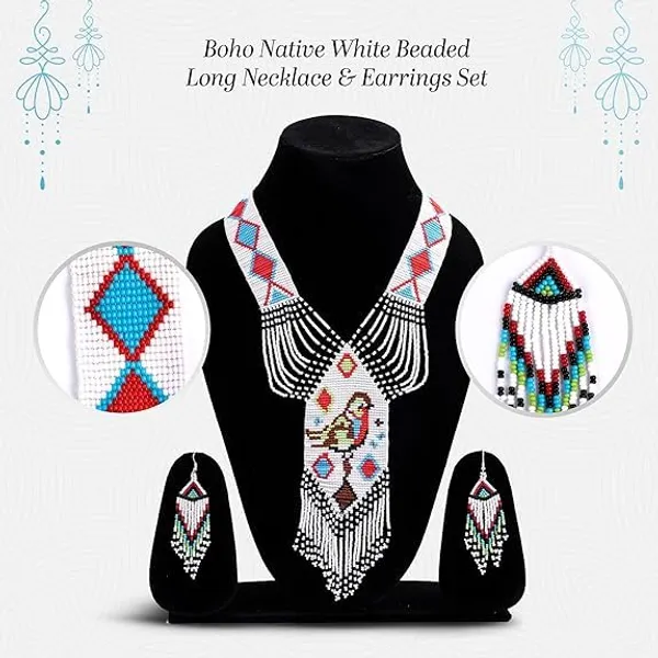 Chandair_Peacock_Handcrafted_Nature_Wildlife_Seed_Bead_Necklace_Earring_Set_Tribal_Boho_Long_Beaded_Jewellery_Ethnic_Statement_Necklace_For_Women_Navratri_Diwali_Gift