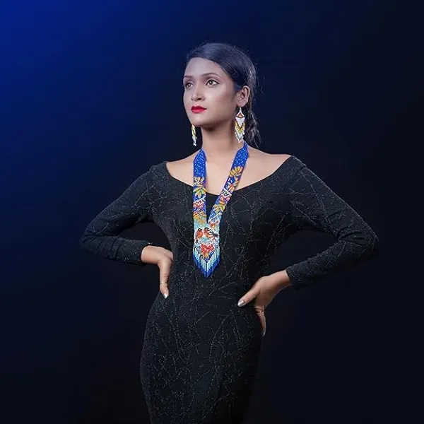 Chandair_Peacock_Handcrafted_Nature_Wildlife_Seed_Bead_Necklace_Earring_Set_Tribal_Boho_Long_Beaded_Jewellery_Ethnic_Statement_Necklace_For_Women_Navratri_Diwali_Gift