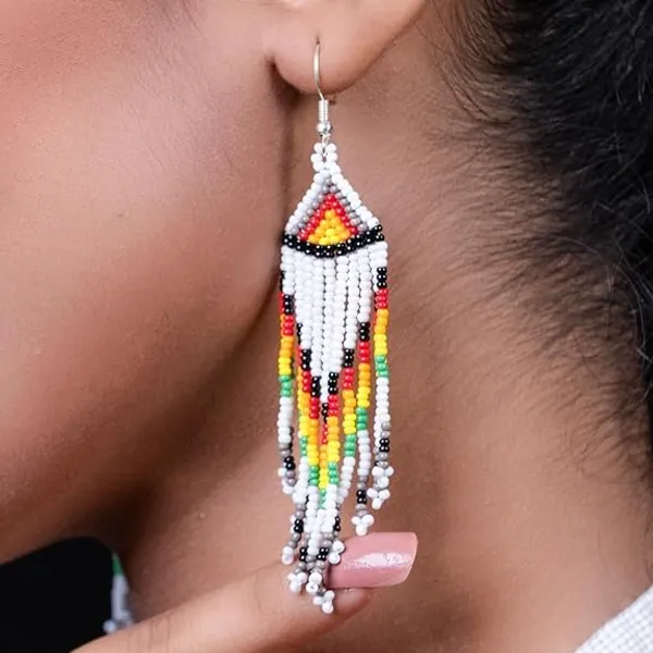 Chandair_Peacock_Handcrafted_Nature_Wildlife_Seed_Bead_Necklace_Earring_Set_Tribal_Boho_Long_Beaded_Jewellery_Ethnic_Statement_Necklace_For_Women_Navratri_Diwali_Gift