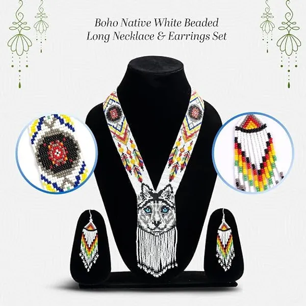 Chandair_Peacock_Handcrafted_Nature_Wildlife_Seed_Bead_Necklace_Earring_Set_Tribal_Boho_Long_Beaded_Jewellery_Ethnic_Statement_Necklace_For_Women_Navratri_Diwali_Gift
